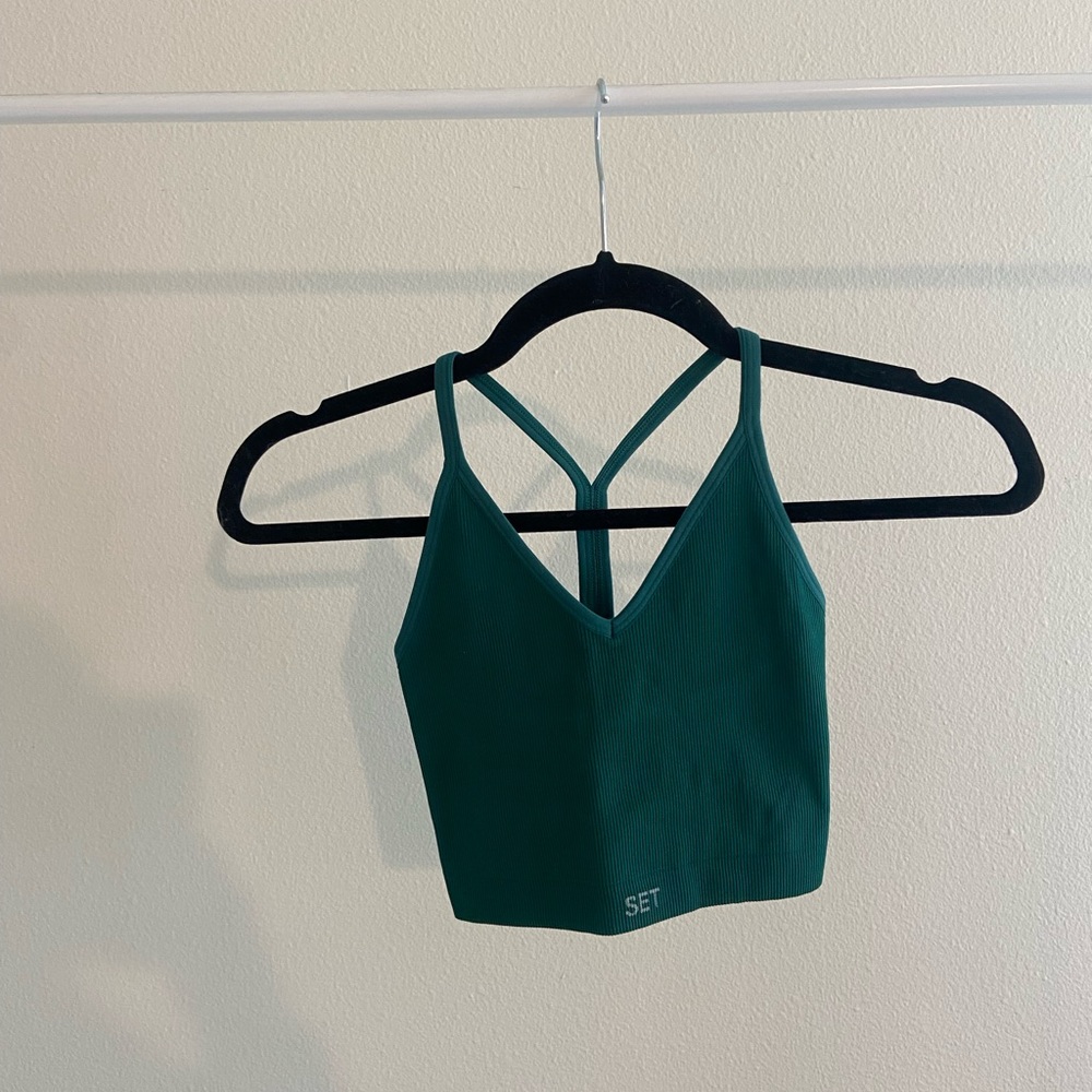 SET Active Green Crop Top